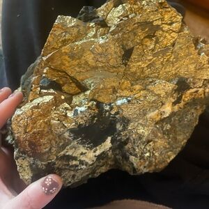 Natural Gold and Black Mineral Rock